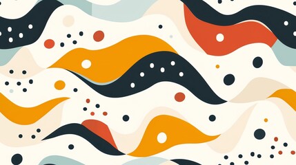 Seamless pattern with playful, dynamic wavy lines