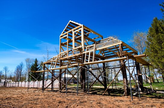 Under construction - wooden framework in progress