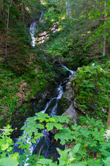 Wasserfall im Wald in den Bayerischen Alpen