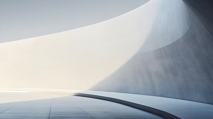 Monumental Architectural Curve Design Abstract Cement Wall Modern Building Space Background
