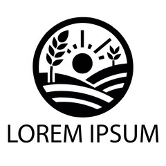 A black agriculture logo on white simple background