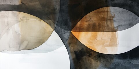 Modern Abstract Minimalistic Geometric Watercolor Pattern Art in Muted Pantone Tones for Calming Zen Nordic Scandinavian Bohemian Decor