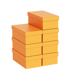 주황색 신발 상자 목업 Orange Shoes Box Mock up