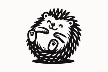 Cute hedgehog. Logo, icon, sign