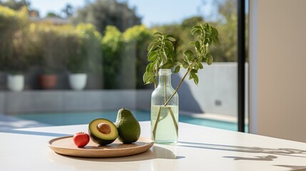 Tranquil composition  nutritious balanced meal encouraging mindful eating for health and wellness