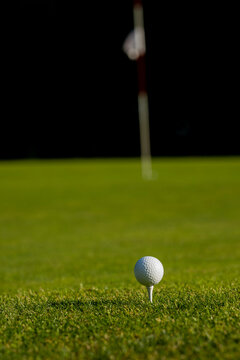 Golf ball on the golf course