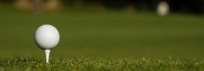Golf ball on the golf course