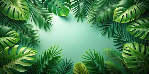 Tropical green leaves background perfect for summer designs, nature, foliage, tropical, lush, vibrant, background, greenery