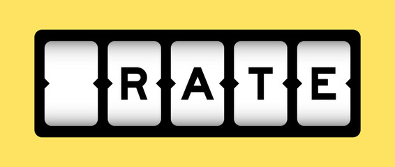 Black color in word rate on slot banner with yellow color background