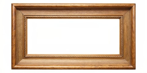 Fototapeta premium Simple picture frame isolated on white background, photo, photography, frame, isolated, white background, border, decoration, gallery