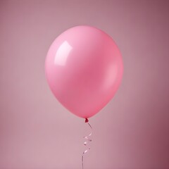 Close up isolated pink party balloon with copy space
