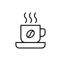 Coffee outline icons, minimalist vector illustration ,simple transparent graphic element .Isolated on white background