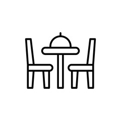 Food court outline icons, minimalist vector illustration ,simple transparent graphic element .Isolated on white background