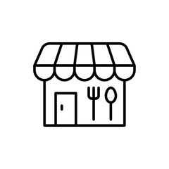 Food store outline icons, minimalist vector illustration ,simple transparent graphic element .Isolated on white background
