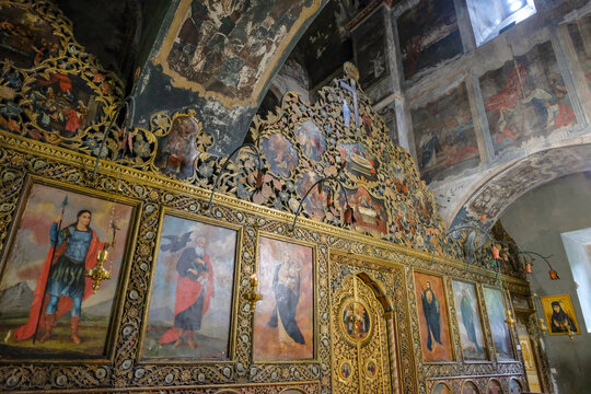 Interior of the Monastery of St Nino at Bodbe in Sighnaghi, Georgia.