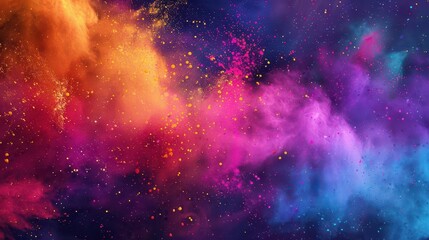 Fototapeta premium vibrant explosion of colorful holi powder paint festival of colors celebration digital illustration