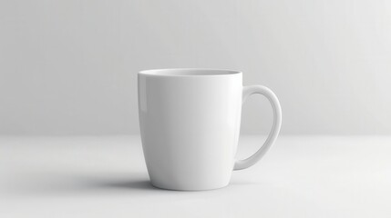 Fototapeta premium white ceramic coffee mug mockup on plain background blank cup template for branding
