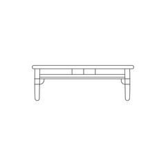 Table line art  on a white background