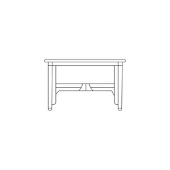 Table line art  on a white background
