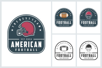 Obraz premium American football logo sport, emblem set collection, football vector illustration, american football badge logo template vector design