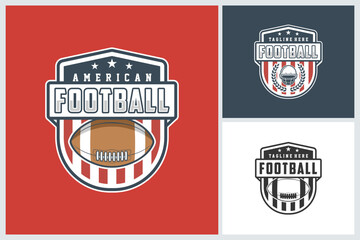 Obraz premium American football logo sport, emblem set collection, football vector illustration, american football badge logo template vector design