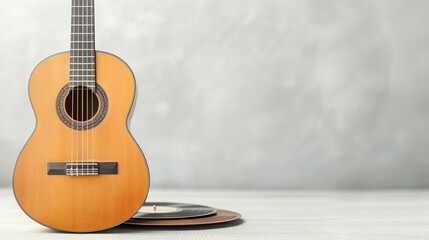 Fototapeta premium A high-definition close-up photo of a nostalgic vintage ensemble featuring bell-bottoms and loafers