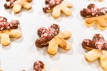 Making Star-Shaped Cookies with Chocolate and Peppermint Chips