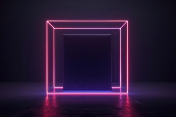 Futuristic concept of glowing lines forming the silhouette of a tree, with copy space