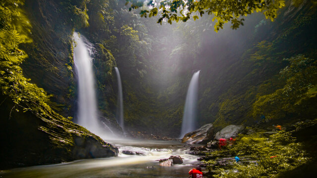 3 waterfall in the forest