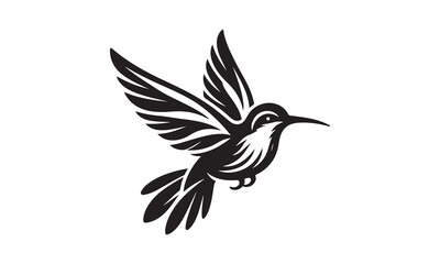 Hummingbird Icon Silhouette, Files for Cutting Cricut and Silhouette, Isolated on white background, Calligraphy t shirt design, Hand drawn lettering phrase, card, flyer EPS 10