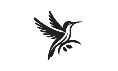 Fototapeta premium Hummingbird Icon Silhouette, Files for Cutting Cricut and Silhouette, Isolated on white background, Calligraphy t shirt design, Hand drawn lettering phrase, card, flyer EPS 10