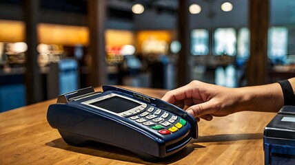 Using a banking card credit or debit card at the checkout modern transaction methods easy payments methods
