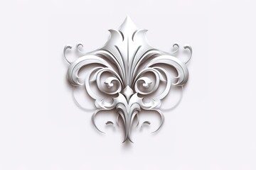 Polygonal model of a decorative ornament isolated on a white background. 3D. Vector illustration.