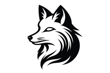 fox head silhouette vector illustration