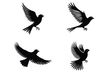 silhouettes birds Vector illustration silhouette image icon