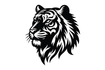 Tiger head silhouette vector illustration