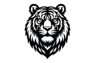 Tiger head silhouette vector illustration