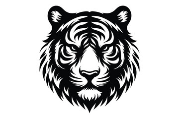 Tiger head silhouette vector illustration