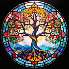 Stained Glass Tree of Life Artwork