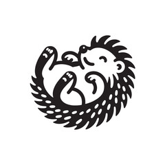 Cute hedgehog. Logo, icon, sign