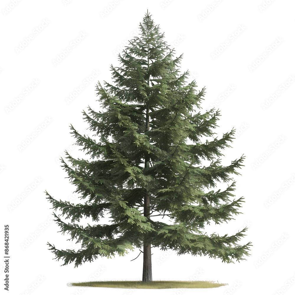 Aufkleber High-resolution image of a single evergreen tree, isolated with a transparent background for easy design integration