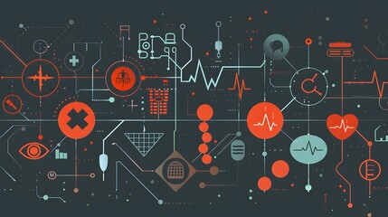 Obraz premium medical health care icon element interactive design innovation concept background. 