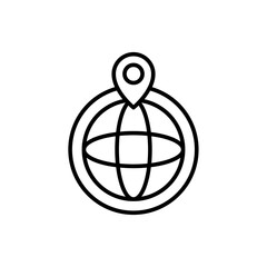 World location outline icons, minimalist vector illustration ,simple transparent graphic element .Isolated on white background
