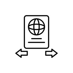 Passport outline icons, minimalist vector illustration ,simple transparent graphic element .Isolated on white background