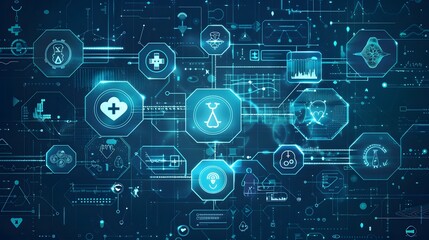 Obraz premium medical health care icon element interactive design innovation concept background. 