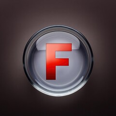 Obraz premium Red F Grade School Icon Illustration