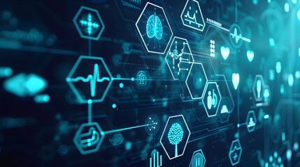 medical health care icon element interactive design innovation concept background. 