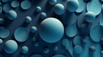 Abstract futuristic spheres with shadow effect creating depth and dimension concept