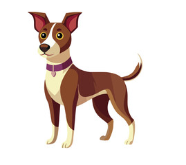  The dog is drawn in a simple style with a brown body and a white background.