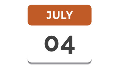 Fototapeta premium 4th July calendar icon . Concept of schedule. vector illustration.